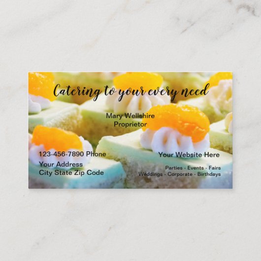 甘いベーカリーのケータリングサービス 名刺 (裏面)