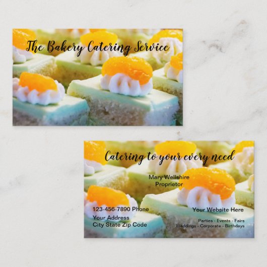甘いベーカリーのケータリングサービス 名刺 (正面/裏面)
