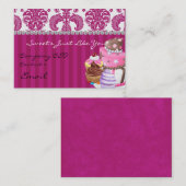 甘いベーカリーのダマスク織のデザインの名刺のダイヤモンド 名刺 (正面/裏面)