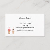 甘いベーカリーカップケーキアイスクリームピンク 名刺 (裏面)