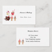 甘いベーカリーカップケーキアイスクリームピンク 名刺 (正面/裏面)