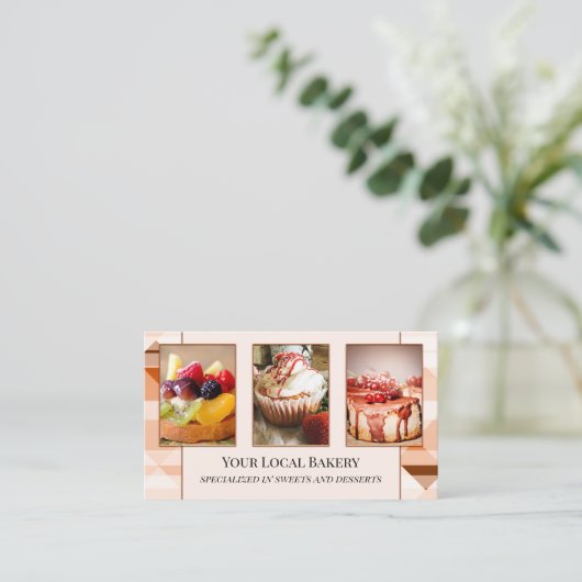 甘いベーカリーペストリー写真名刺 名刺 (スタンド正面)
