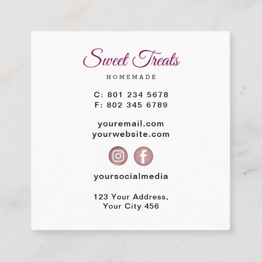 甘いベーカリー スクエア名刺 (裏面)