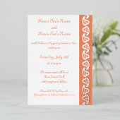 甘いペイズリーハートインコーラルフォイル招待状 箔招待状 (立ち正面)