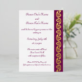 甘いペイズリーハートインワインフォイル招待状 箔招待状 (立ち正面)