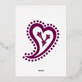 甘いペイズリーハートインワインフォイル招待状 箔招待状 (裏面)