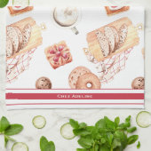 甘いペストリ焼いたーのカスタマイズ キッチンタオル (折り畳み)