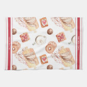 甘いペストリ焼いたーのカスタマイズ キッチンタオル (横)