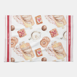 甘いペストリ焼いたーのカスタマイズ キッチンタオル