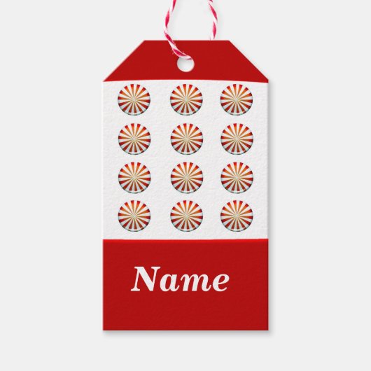 甘いペパーミントキャンディーギフトラベルへのスイーツ ギフトタグ (正面)