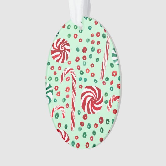 甘いペパーミントクリスマスキャンディーケイン オーナメント (正面)