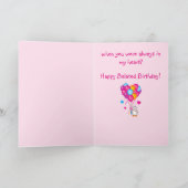 甘いペンギンと風船とベルテッド誕生日 カード (内部)