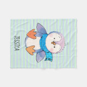 甘いペンギンの名前をカスタムする毛布 フリースブランケット (正面(横))