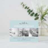 甘いホタテの誕生のお知らせ – 男の赤ちゃん 案内ポストカード (スタンド正面)