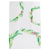 甘いホリデーグッズ焼いたクリスマスリースを持つ ミディアムペーパーバッグ (裏面)