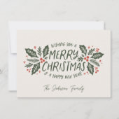 甘いホリーベリークリスマスエバーグリーンノンフォト シーズンカード (正面)