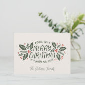 甘いホリーベリークリスマスエバーグリーンノンフォト シーズンカード (スタンド正面)