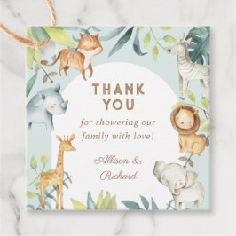 甘いボホサファリ動物のセージ赤ちゃんシャワー フェイバータグ