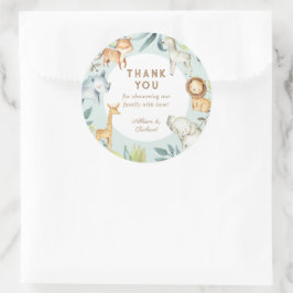 甘いボホサファリ動物のセージ赤ちゃんシャワー ラウンドシール