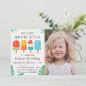 甘いポップシクルパーティーの誕生日招待状 招待状 (スタンド正面)