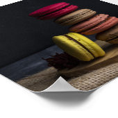 甘いマカロンキッチンポスターマカロン赤黄 ポスター (角)