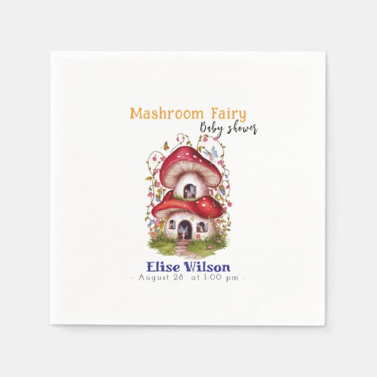 甘いマッシュルームの妖精が途中にある スタンダードカクテルナプキン (正面)