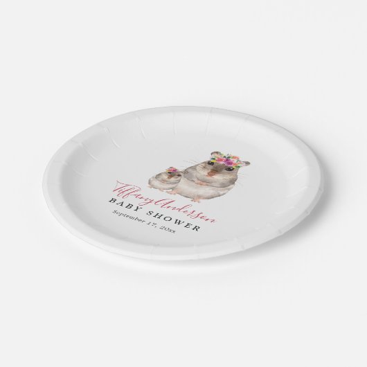 甘いママとベビーマウスフローラベビーシャワープレート ペーパープレート (アングル)
