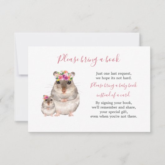 甘いママとベビーマウス赤ちゃんシャワー本カード 招待状 (正面)