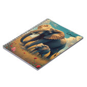 甘いママとベビー象パーソナライズされた ノートブック (左側)