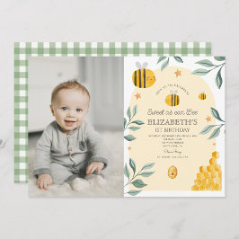 甘いミツバチのように 1歳の誕生日お招き状 招待状