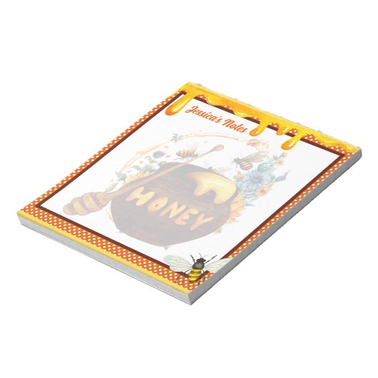 甘いミツバチの赤ちゃんシャワー ノートパッド (回転)