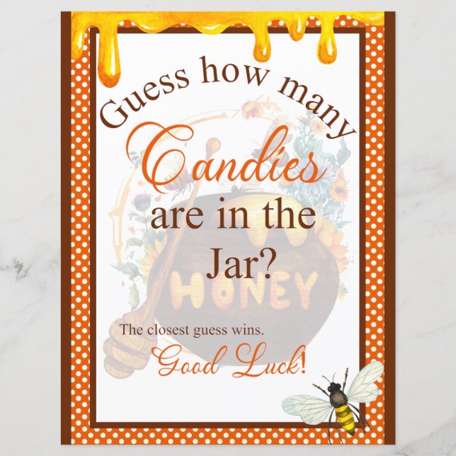 甘いミツバチ赤ちゃんシャワーキャンディジャガーゲーム (正面)