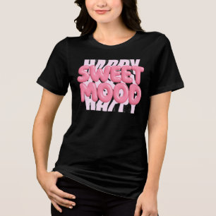甘いムードピンクバブルレタリングかわいい美学 トライブレンドTシャツ