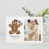 甘いメリークリスマスのジンジャーブレッドの女の子の写真 シーズンカード (スタンド正面)