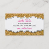 甘いモダンかわいいカップケーキピンク金ゴールドグリッター 名刺 (裏面)