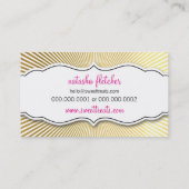 甘いモダンかわいいカップケーキピンク金ゴールドレトロ日が差すこと 名刺 (裏面)