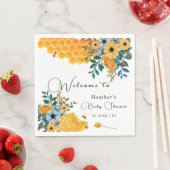 甘いモダンはちみつビーフローラベビーシャワーウェルカム スタンダードランチョンナプキン (インサイチュ)