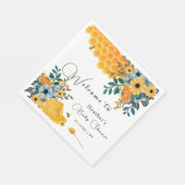 甘いモダンはちみつビーフローラベビーシャワーウェルカム スタンダードランチョンナプキン (角)