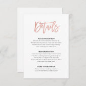 甘いモダンバラ金ゴールド結婚の詳細挿入カード エンクロージャーカード (正面/裏面)