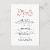 甘いモダンバラ金ゴールド結婚の詳細挿入カード エンクロージャーカード (正面)