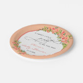 甘いモダン小さな桃の赤ちゃんシャワー ペーパープレート (アングル)