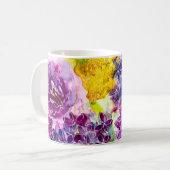 甘いモダン脆性フローラ水色 コーヒーマグカップ (正面左)