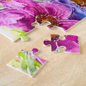 甘いモダン脆性フローラ水色 ジグソーパズル (側面)