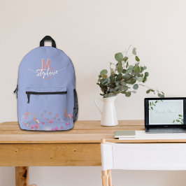 甘いモノグラムの花 プリントバックパック