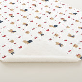 甘いヨークシャーテリア弓とハート – 白 – シェルパブランケット (3/4)