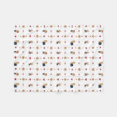 甘いヨークシャーテリア弓とハート – 白 – フリースブランケット (正面(横))