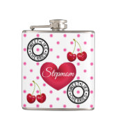 甘いライクさくらんぼステップママレトロヴィンテージハート フラスク (正面)