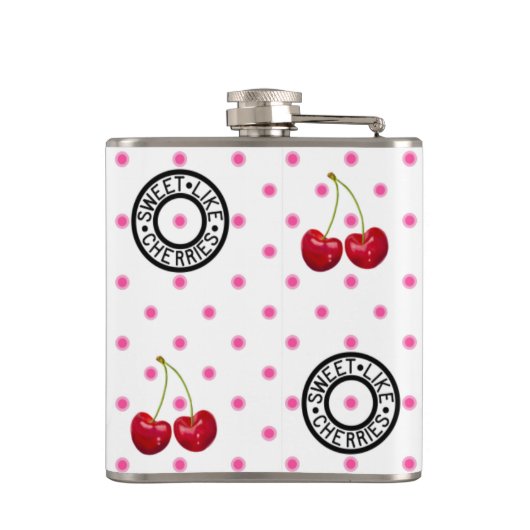 甘いライクさくらんぼステップママレトロヴィンテージハート フラスク (裏面)