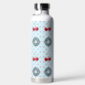 甘いライクさくらんぼママレトロヴィンテージハートブルー ウォーターボトル (右面)