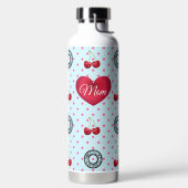 甘いライクさくらんぼママレトロヴィンテージハートブルー ウォーターボトル (左面)